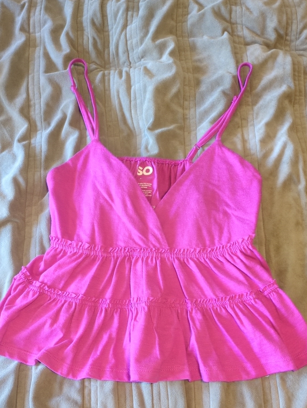SO Bright Fuchsia Tank with V-Neck